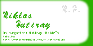 miklos hutiray business card